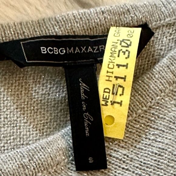 BCBG MaxAzria Wyatt Cashmere Blend Shimmery Sweater Sz S - Picture 3 of 8